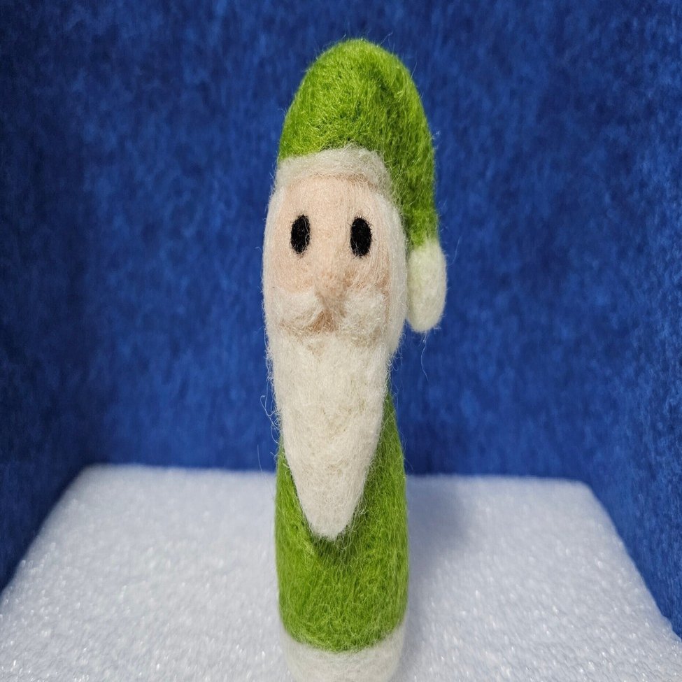 羊毛フェルト6】 グリーンサンタ｜橙菊流古春