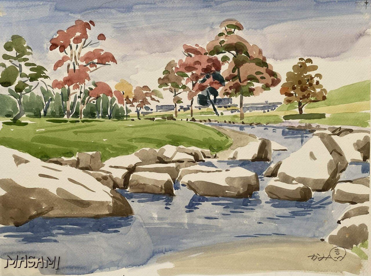 35 神園正美の透明水彩画 大淀川親水公園｜神園正美の透明水彩画@note