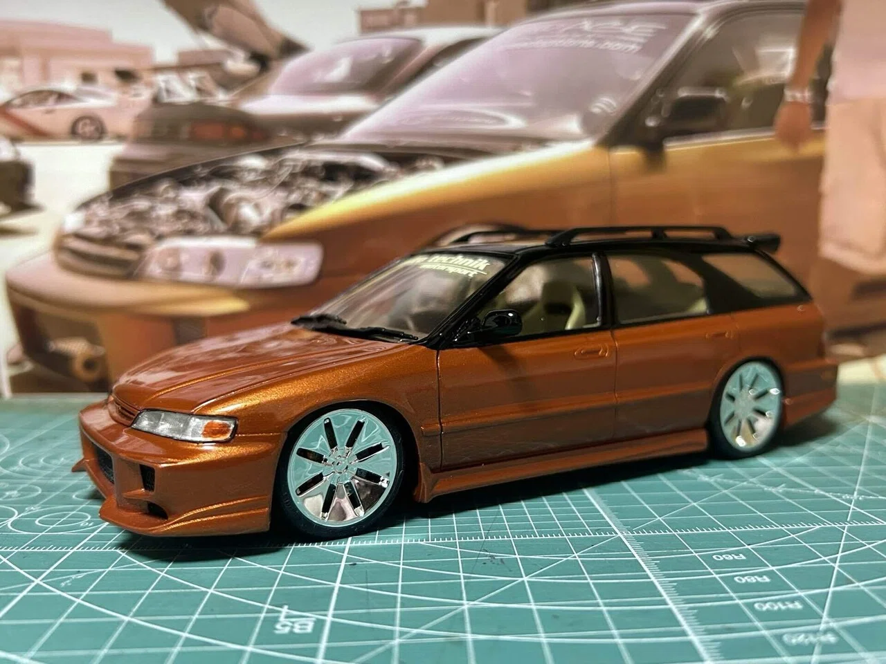 車プラモ2台目 1/24アオシマ スポコンアコードワゴンでワイスピ1モブ