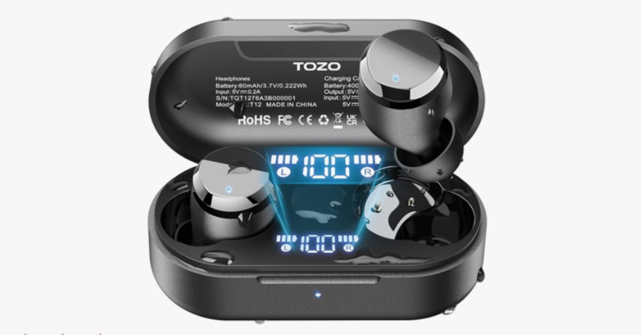 TOZO Tones Dots（T12）ワイヤレスイヤホン 極上の音体験／最大約55