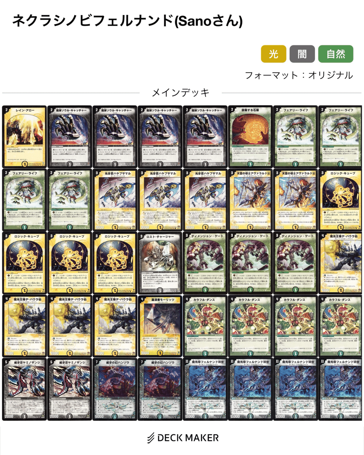 デュエマクラシック08 対応 ネクラフェルナンド フェルナンドVII世 デッキ ネクラフェルナンド - デュエマクラシック08【12/21 チェケラッチョ杯