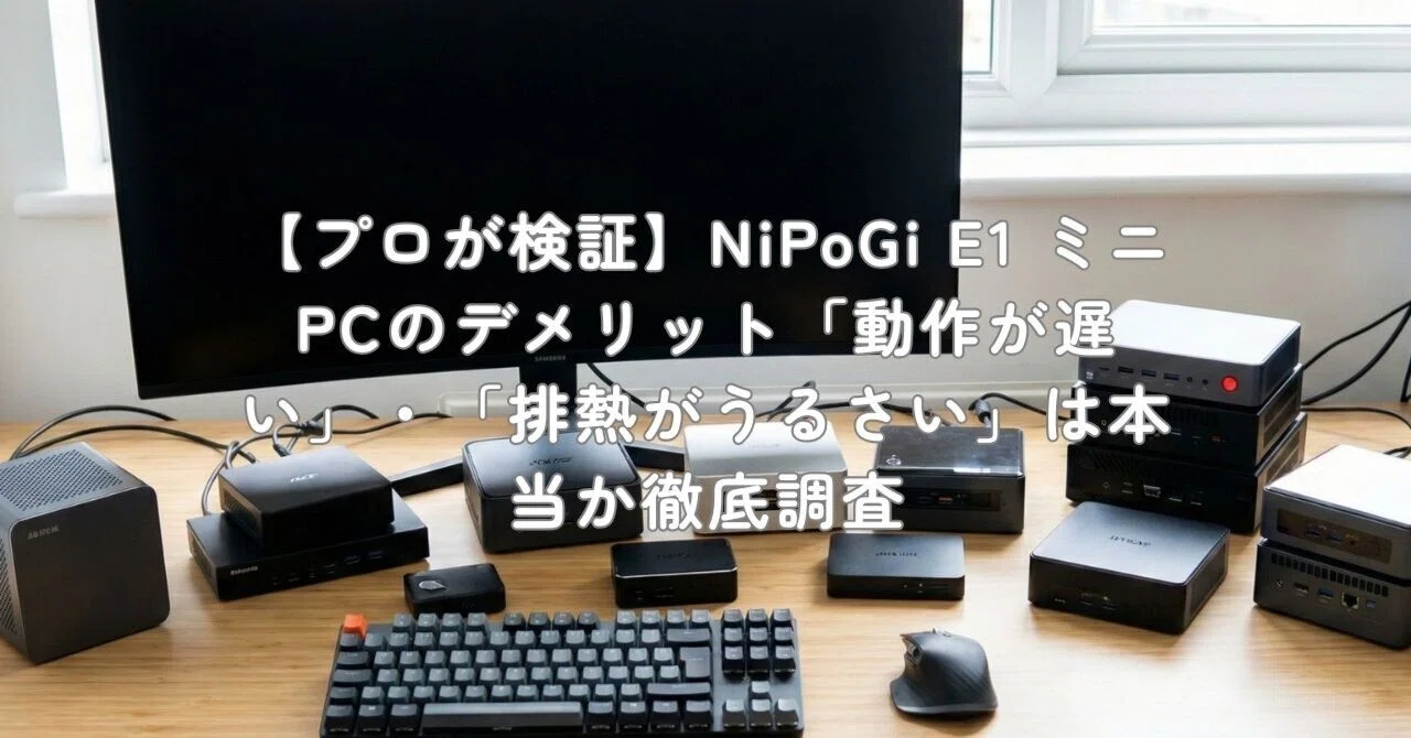 プロが検証】NiPoGi E1 ミニPCのデメリット「動作が遅い」・「排熱が