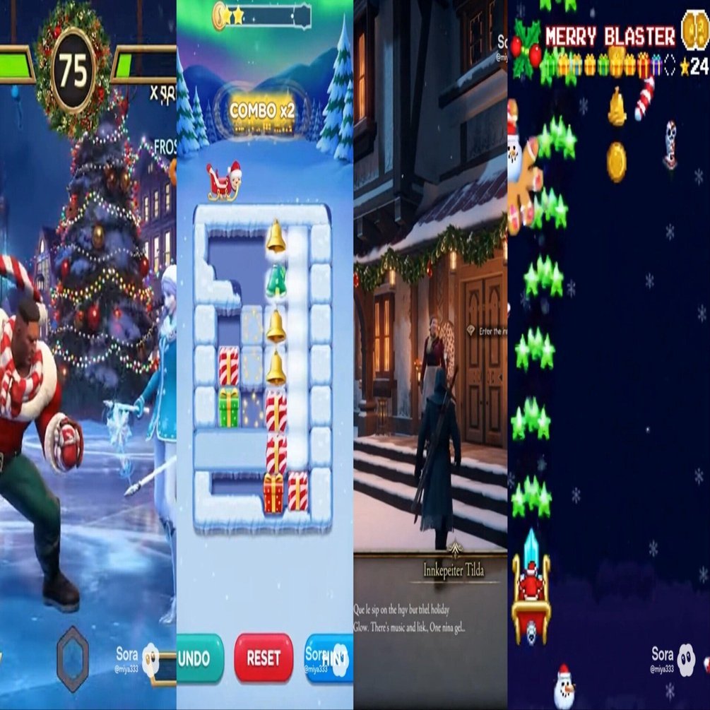 Sora 2で生成・公開したクリスマス系のゲーム動画を、4本公開します