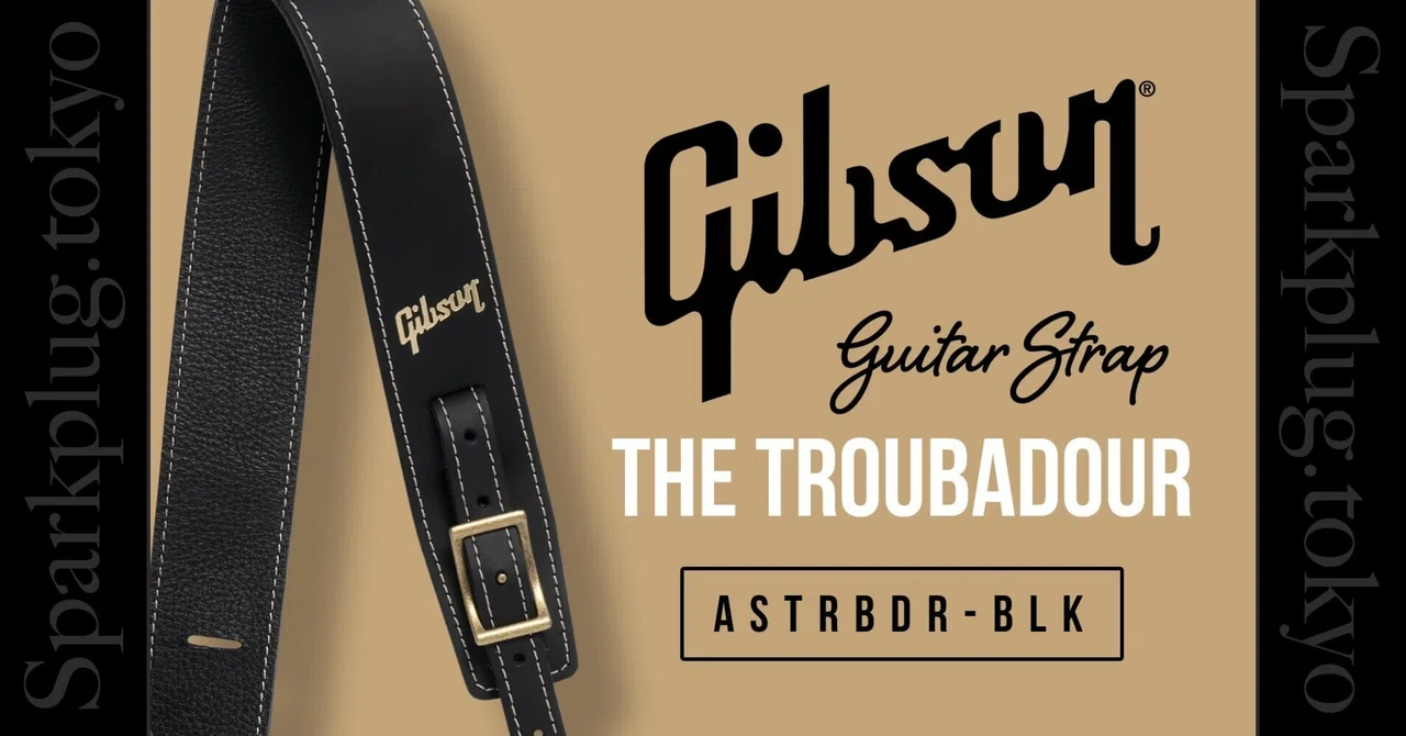 gibson ギブソン　非売品　GV99 ストラップ ギブソンUSA製の2インチ幅レザーストラップ「The Troubadour