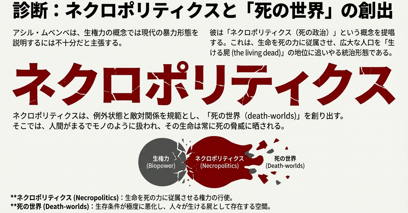 NotebookLM】植民地主義、人種差別、テクノロジーの交差点における現代権力：アキール・ンベンベのネクロポリティクス的分析｜Sakiya  ARAKAWA