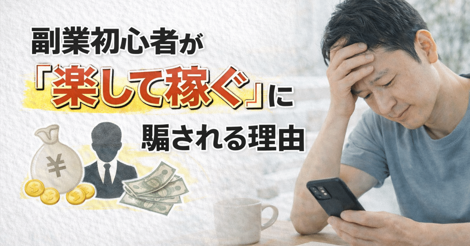 副業初心者が「楽して稼ぐ」に騙される理由｜まことAIライター