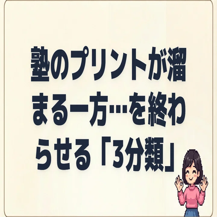 塾のプリントが溜まる一方…を終わらせる「3分類」｜Azu