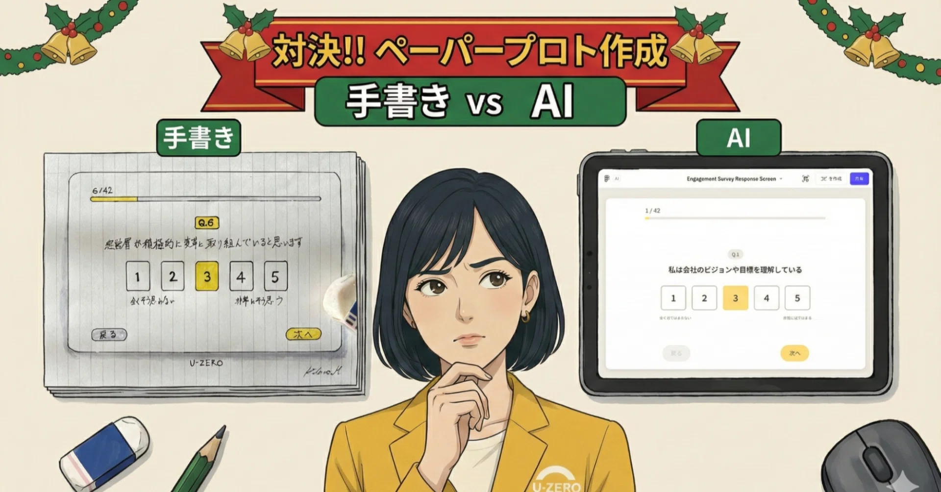 対決！ペーパープロトタイプ作成 ＜手書き vs AI＞｜株式会社U-ZERO