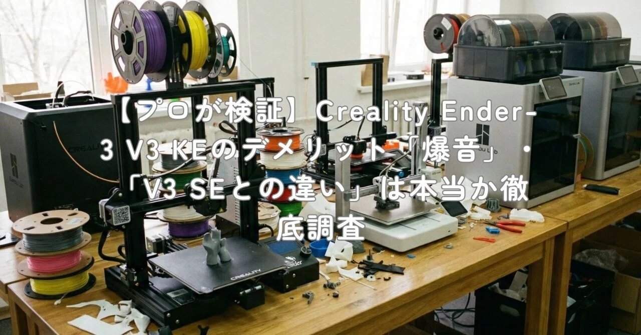 プロが検証】Creality Ender-3 V3 KEのデメリット「爆音」・「V3 SEと