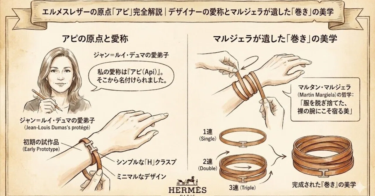 エルメスレザーの原点「アピ」完全解説｜デザイナーの愛称とマルジェラ