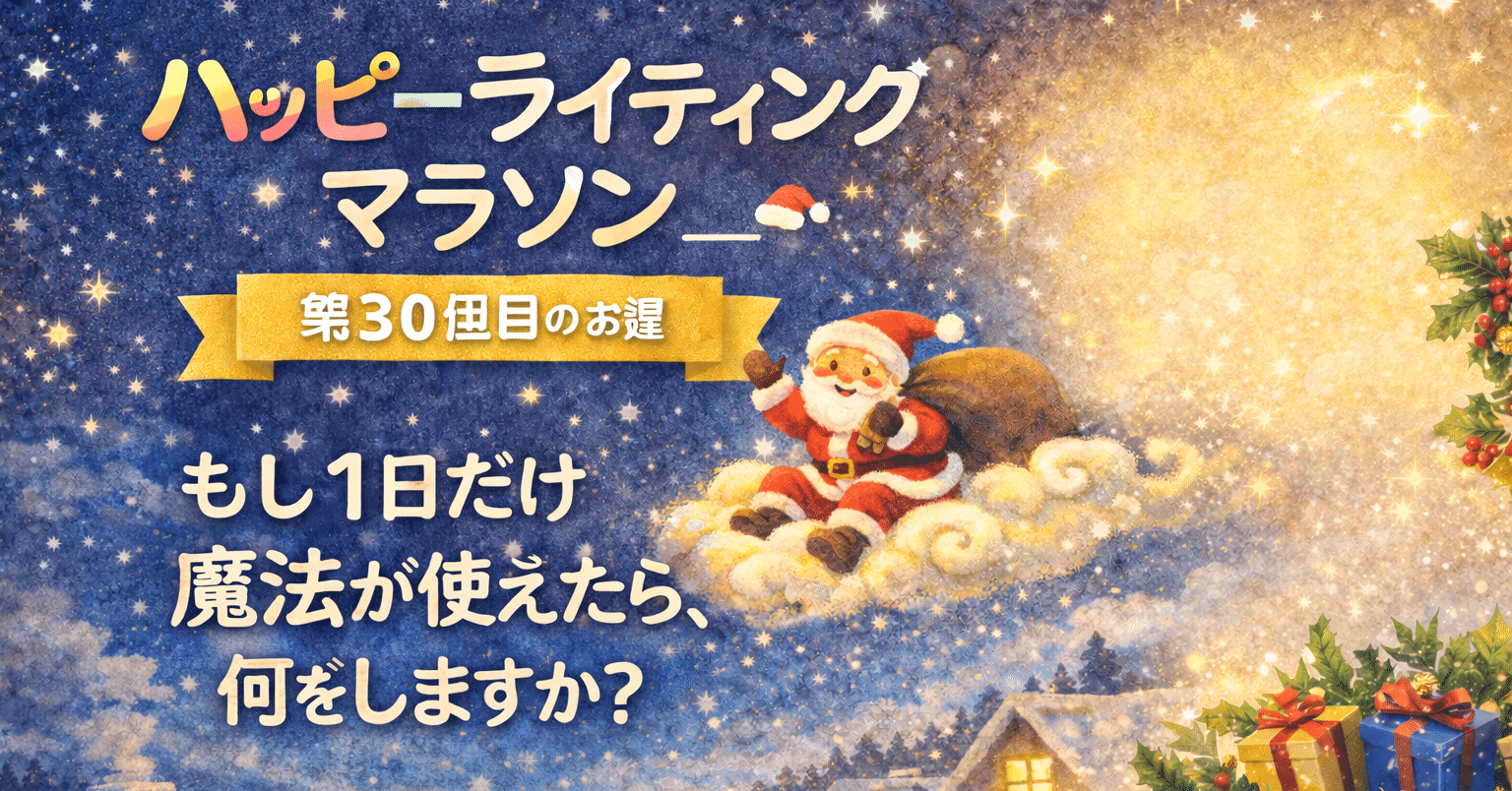 本田健ハッピーライティングマラソン#30のお題 『もし1日だけ魔法が
