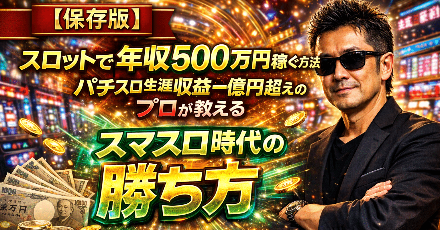 保存版】スロットで年収500万円稼ぐ方法｜パチスロ生涯収益1億円超えのプロが教える「スマスロ時代の勝ち方」｜ユウジ