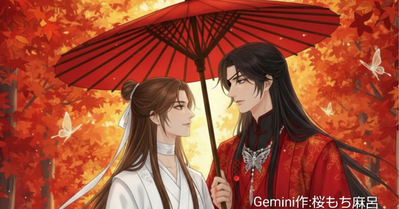 天官賜福傘イラスト 天官賜福 幸运石 折りたたみ傘 与君