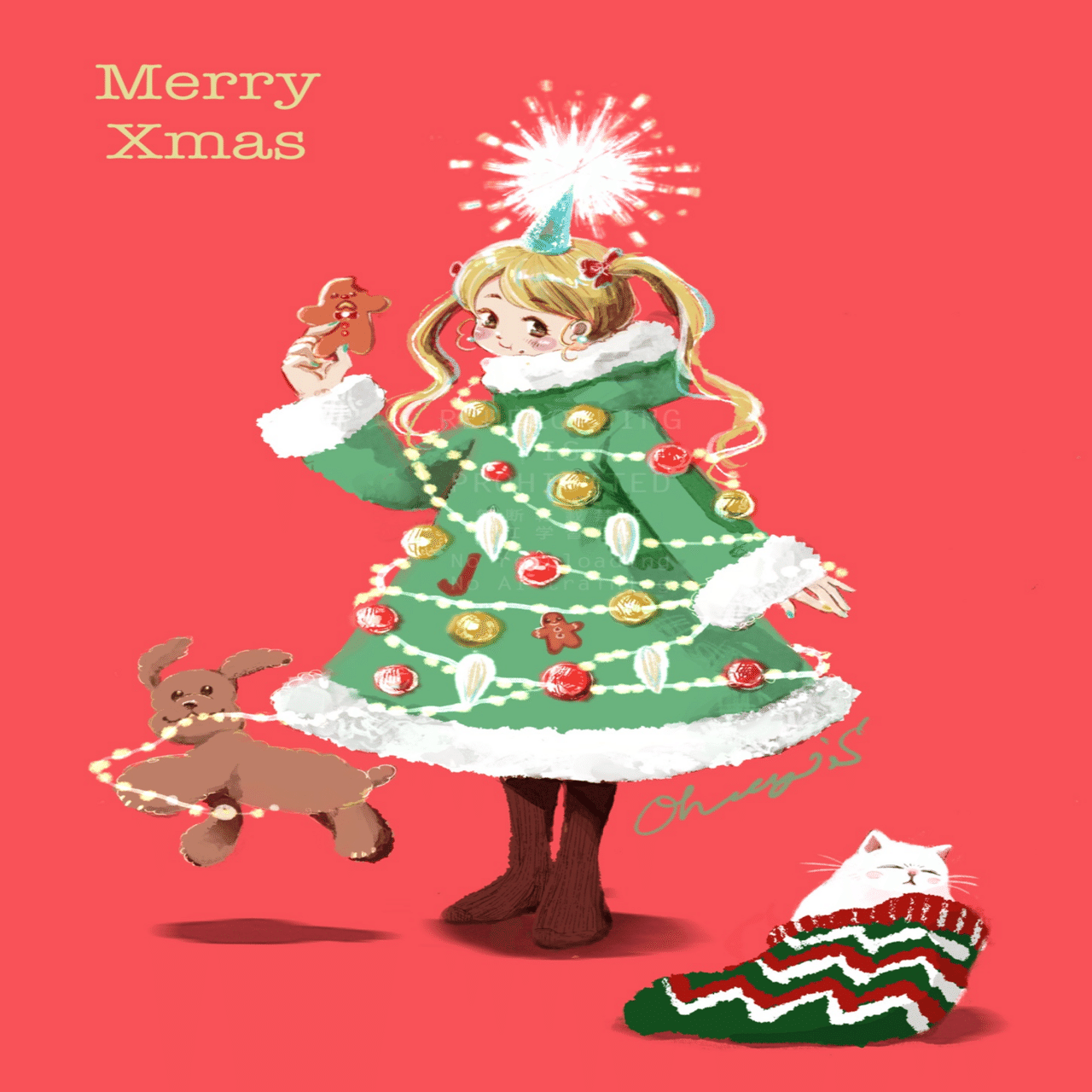 創作イラスト】うきうきクリスマス (12月28日までネップリ登録してます