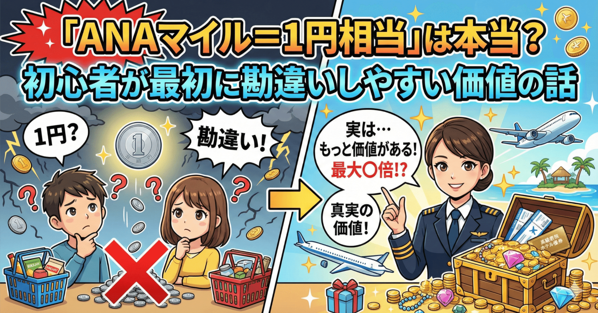 ANAマイル＝1円相当」は本当？初心者が最初に勘違いしやすい価値の話｜おきとら