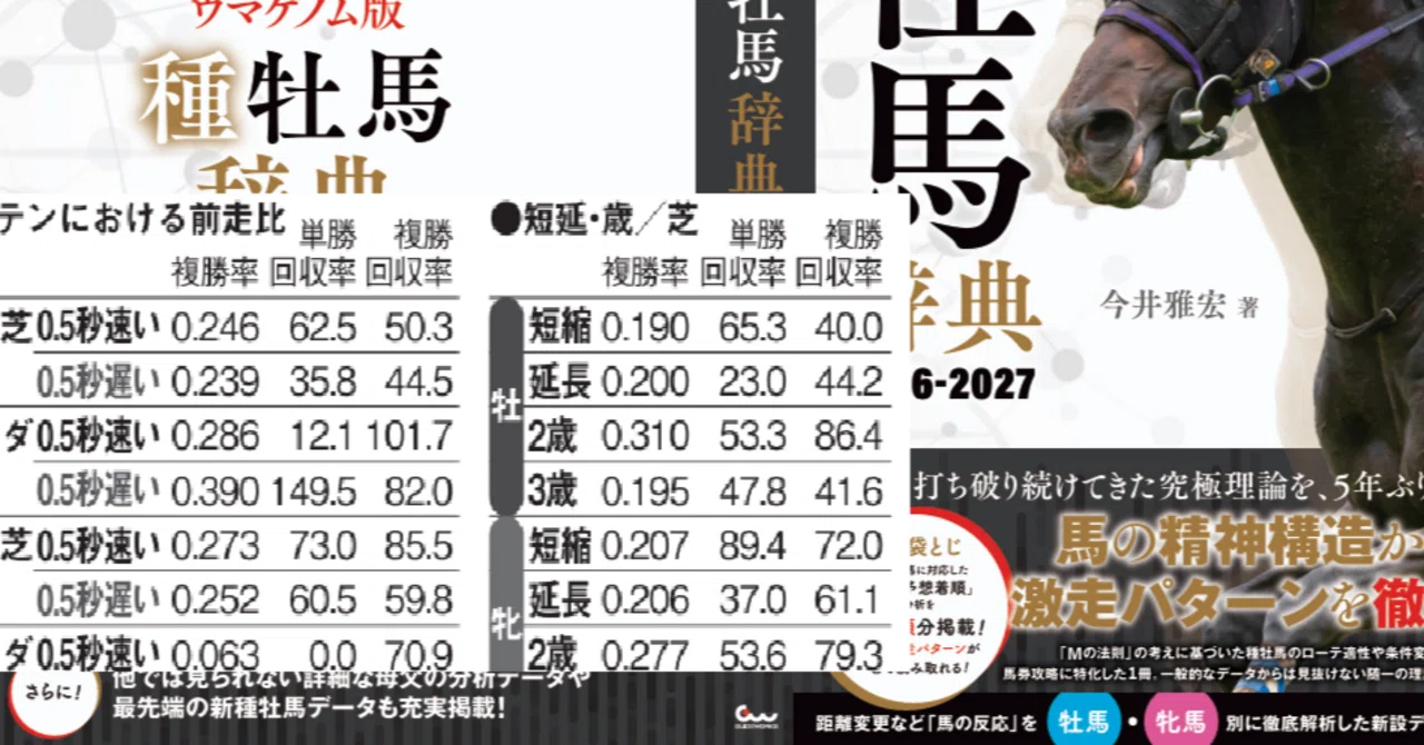 ウマゲノム版種牡馬辞典』、そろそろ出るらしい！｜MASAHIRO IMAI