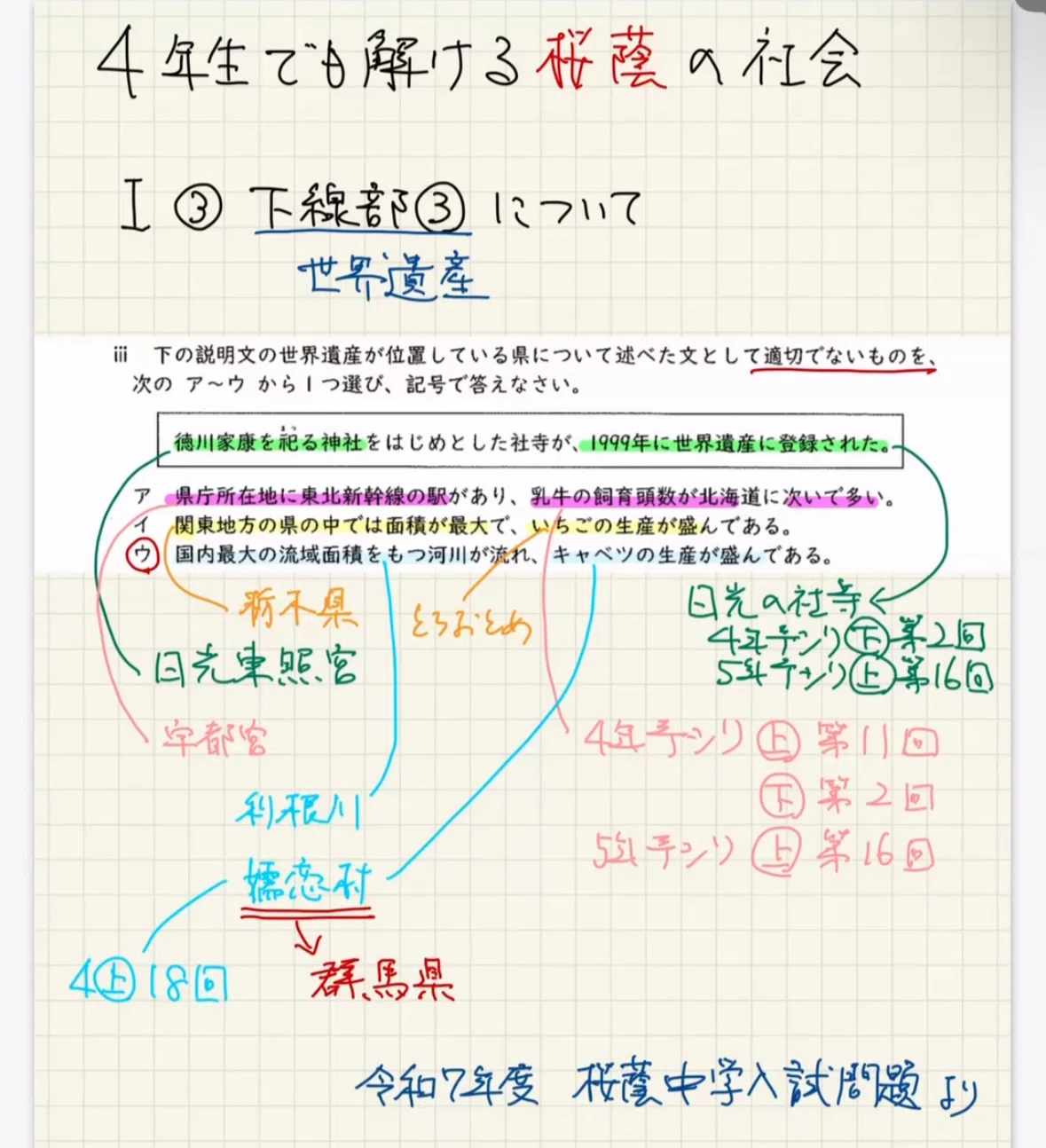受験社会 4年 社会 中学受験社会】4年生でも解ける