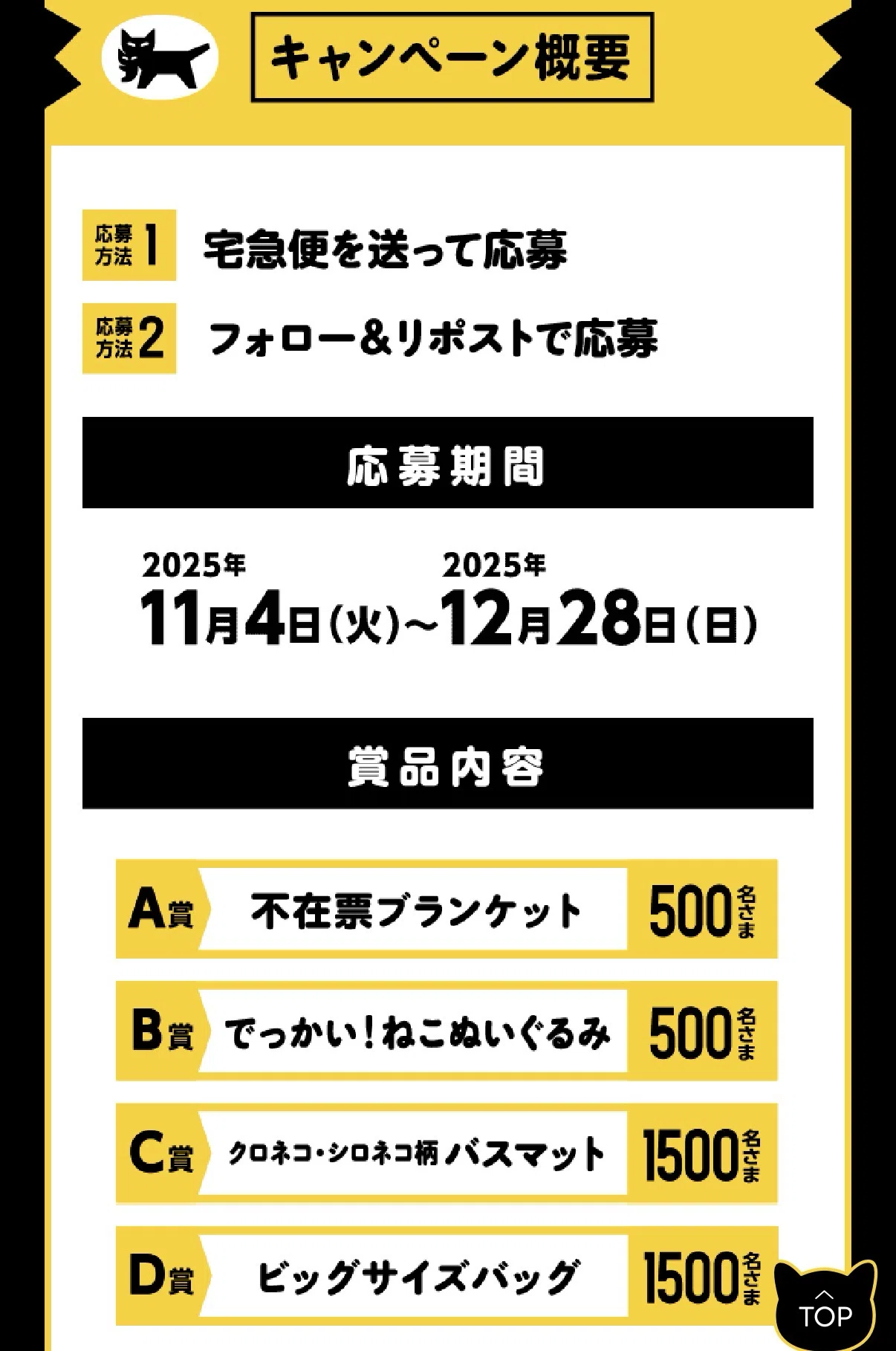 クロネコヤマトでっかい！感謝祭キャンペーンB賞でっかい！ねこ