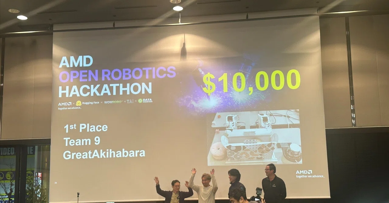Amd Hackathon 2025年12月開催 AMD Open Robotics Hackathon Tokyoで優勝しました|VLAで「ドーナツ梱包」を自動化 ...