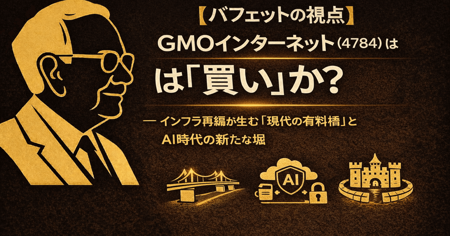 バフェットの視点】GMOインターネット (4784) は『買い』か？ — インフラ再編が生む「現代の有料橋」とAI時代の新たな堀｜AIバフェット研究所  所長