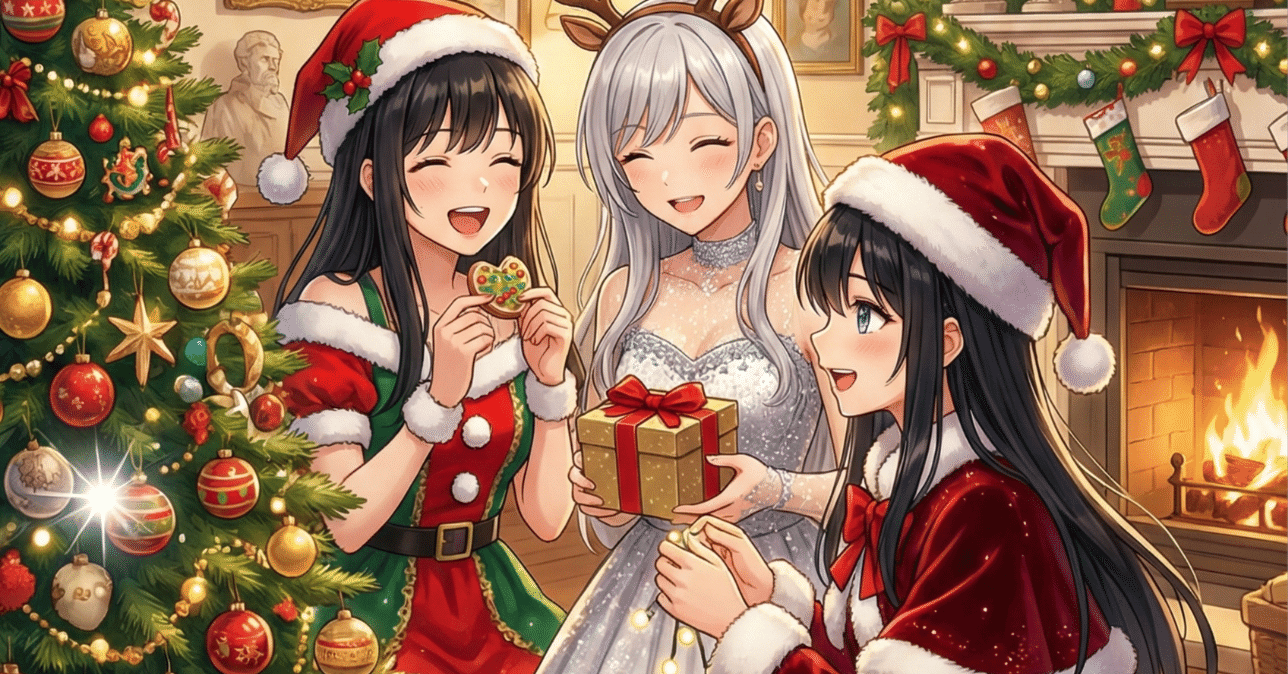 AIイラスト「Merry Christmas!」クリスマスカード｜ハクセキレイ