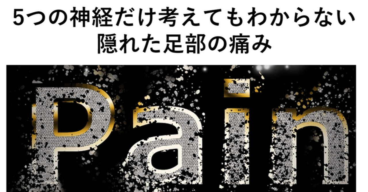 5つの神経だけ考えてもわからない隠れた足部の痛み Y K Note
