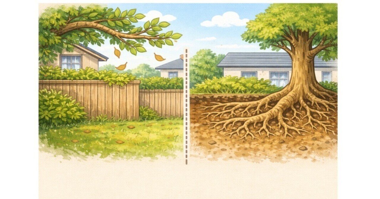 木の枝や根が越境してきた！｜マルニ＠山口県周南市, image size:1280x670