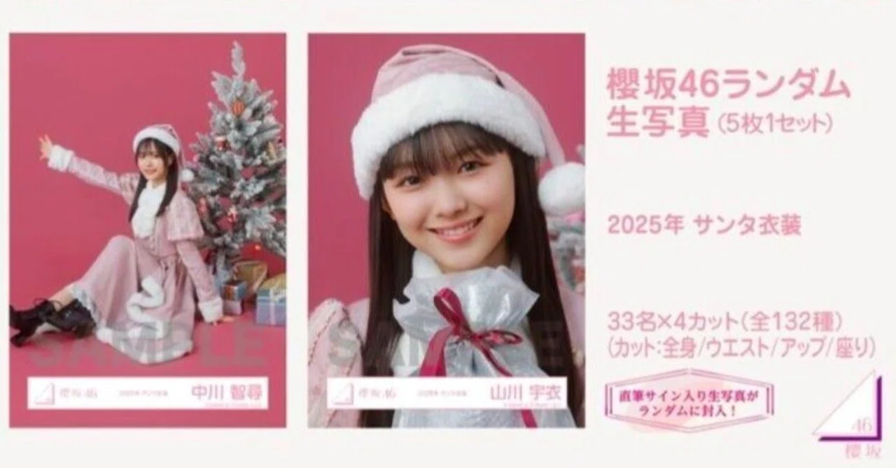 山川宇衣櫻坂46 2025年サンタ衣装生写真 直筆サイン | ヤマダウェブコム