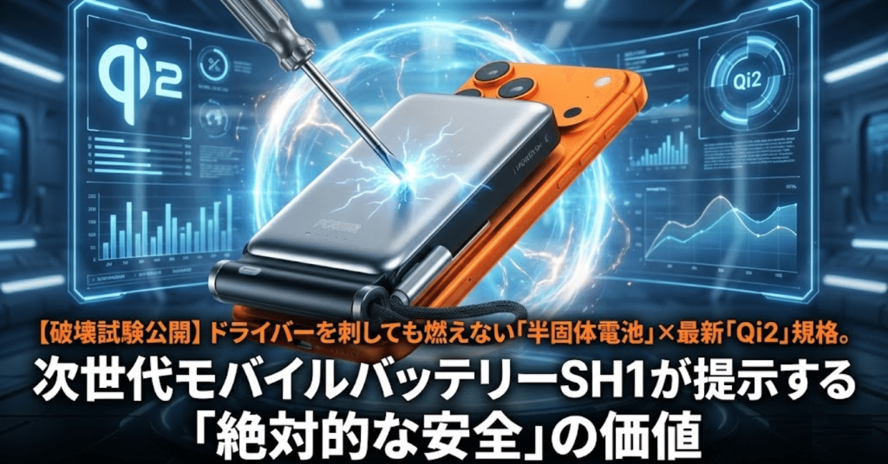 破壊試験公開】ドライバーを刺しても燃えない「半固体電池」×最新「Qi2