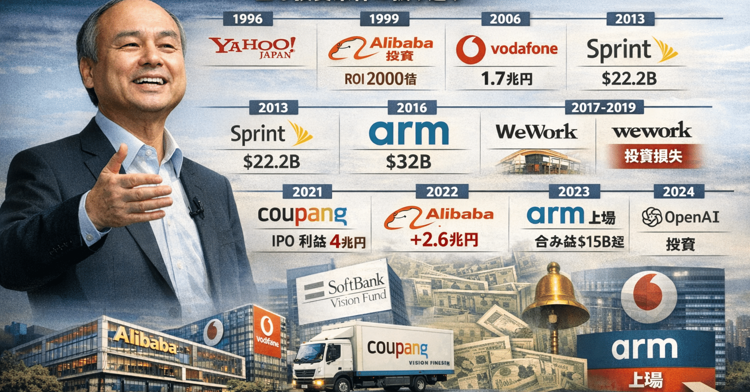 孫正義氏の投資家としてのトラックレコードを実際の投資案件ベースで振り返る｜Shota Atago/愛宕翔太(Taisho/大将)