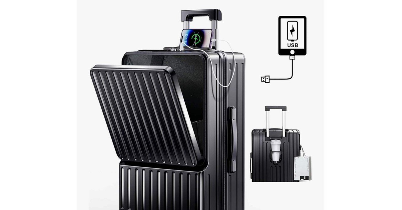 BARGOHOY USBポート付きキャリーケース ブラック 2025年最新】フロントオープンスーツケースが旅を変える！BARGOHOY多