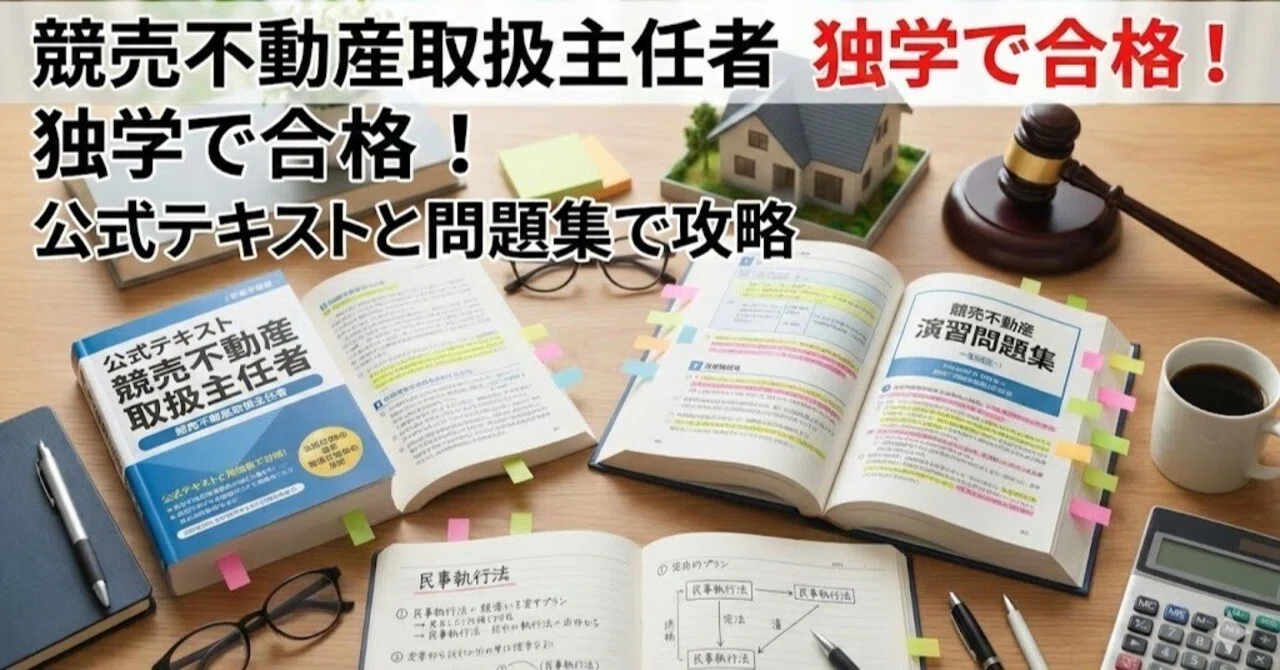 競売不動産取扱主任者は独学でいける？公式テキストと問題集だけで受かる勉強法｜競売不動産合格ナビ