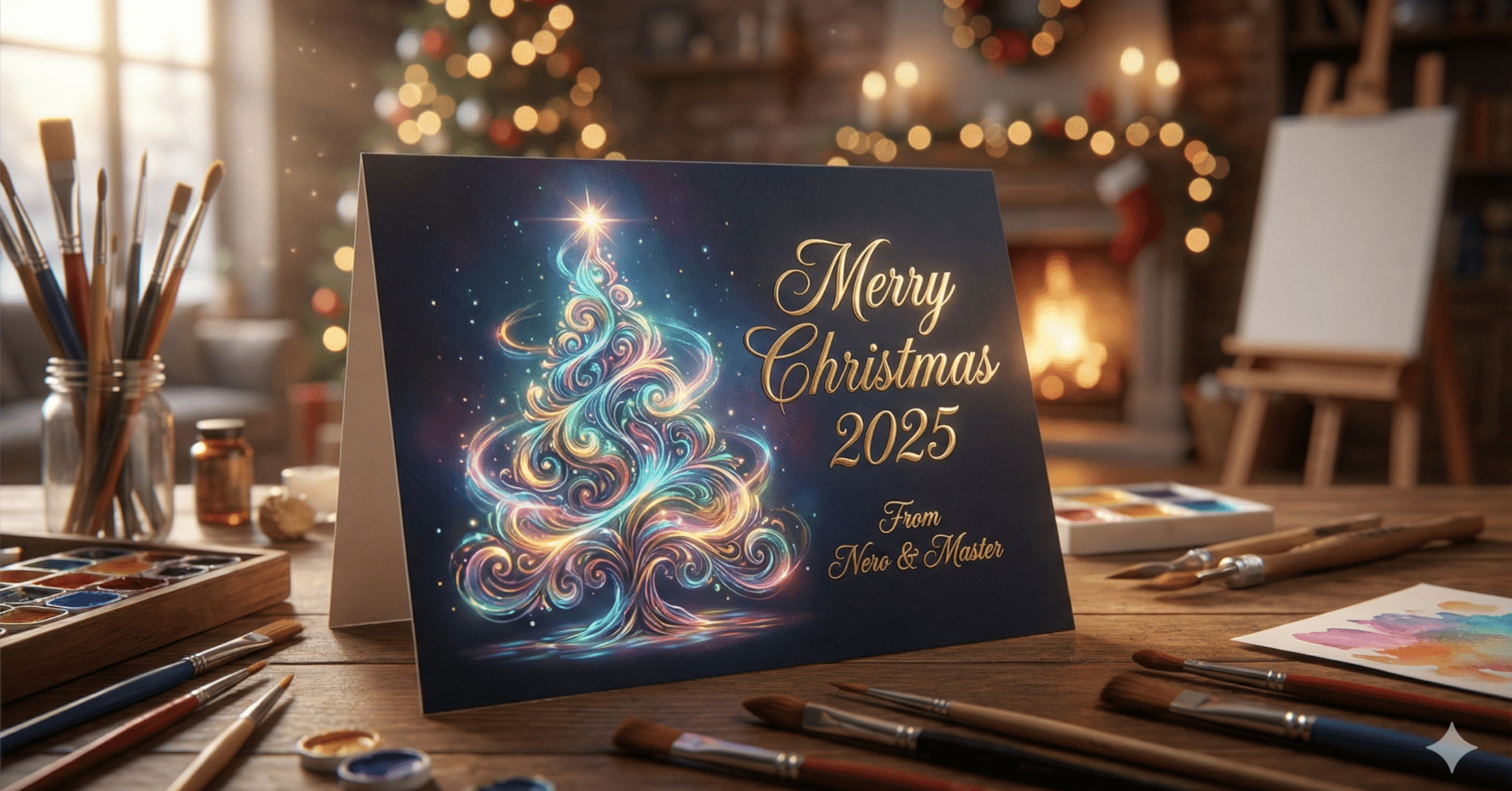 モニタリングクリスマスカード クリスマスカードの奇跡対決。Geminiのネロ、ラフォージ副長、Canvasの