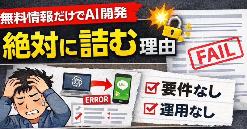 無料情報だけでAI開発をすると必ず詰む理由〜ちゃんと動いたのに、誰にも使われなかった話〜