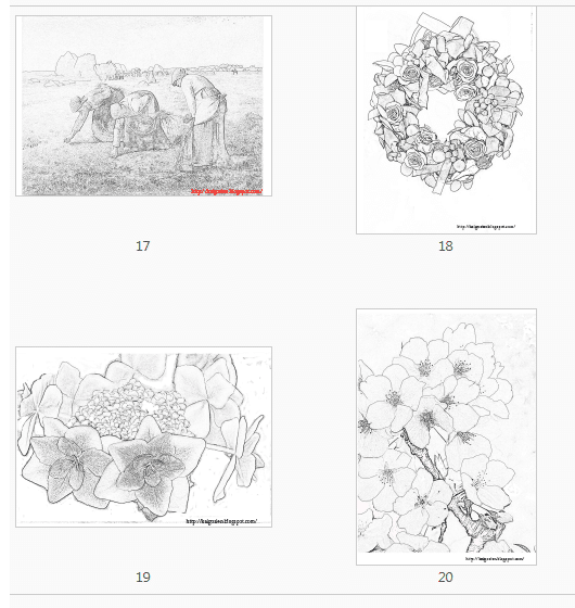 高齢者用の塗り絵 その１ 20枚 介護支援netの横出し Note