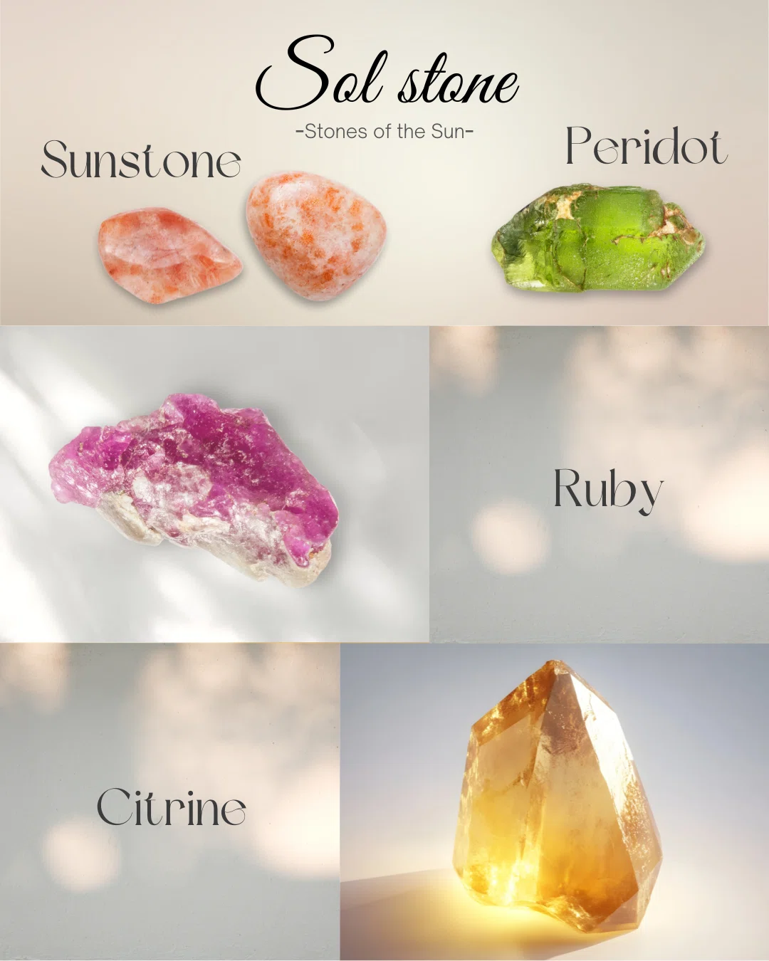 太陽を象徴する天然石たち 🌞 Stones of the Sun｜Sol et Luna
