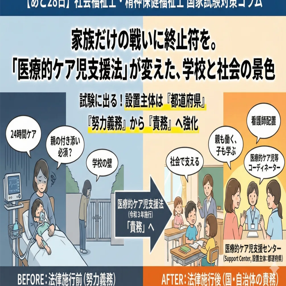 社会福祉士・精神保健福祉士の試験まで28日 「医療的ケア児」｜大山