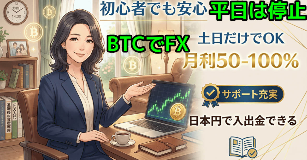 週末トレーダー必見！月利50%を目指すBTC自動売買EA「純のビットコインキング」とは？｜純のサラリーマン主婦でもPCひとつで不労所得