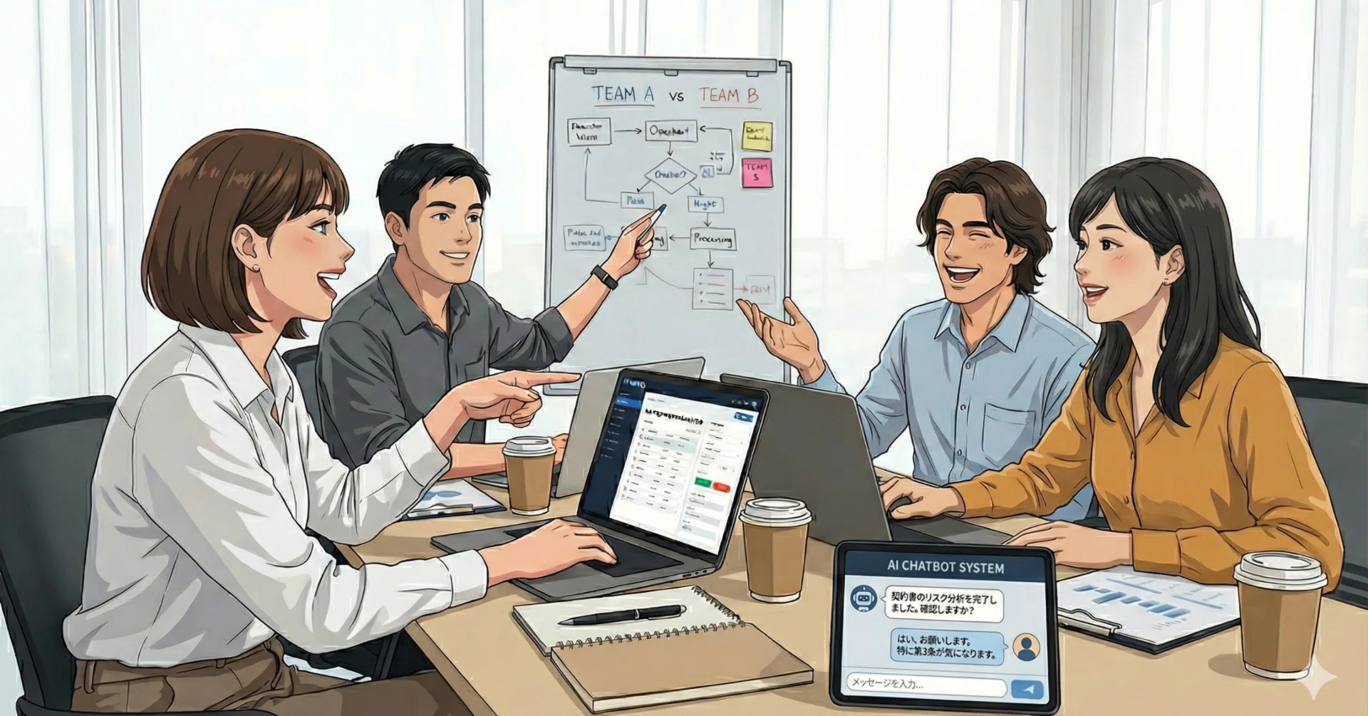 入社直後の中途同期4人で「契約交渉バトル」をやってみたら、顧客