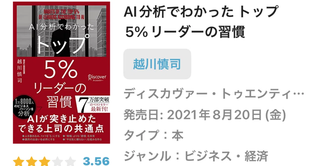 活読書】『AI分析でわかった トップ5%リーダーの習慣』感想｜信頼され