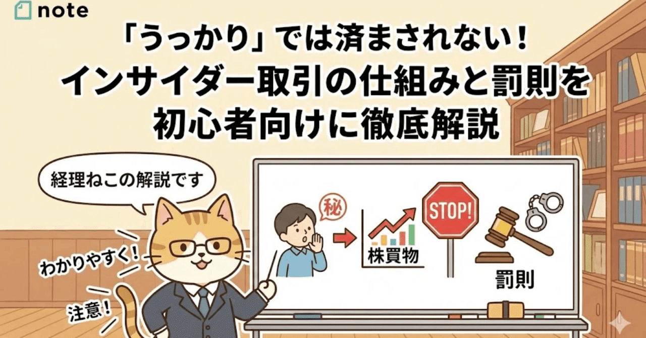 うっかり」では済まされない！インサイダー取引の仕組みと罰則を初心者向けに徹底解説｜経理ねこ