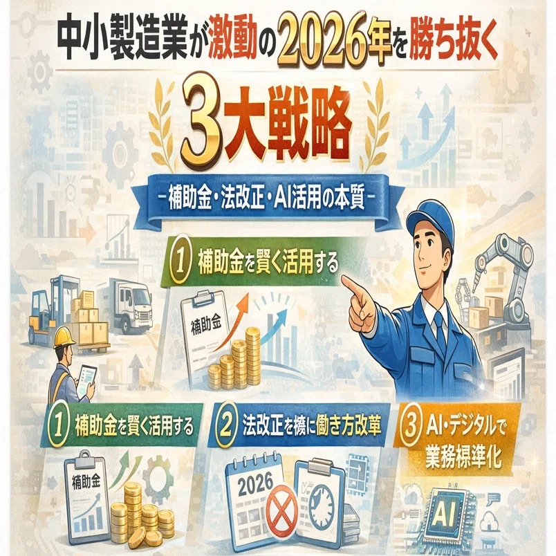 中小製造業が激動の2026年を勝ち抜く【3大戦略】-“補助金”・“法改正