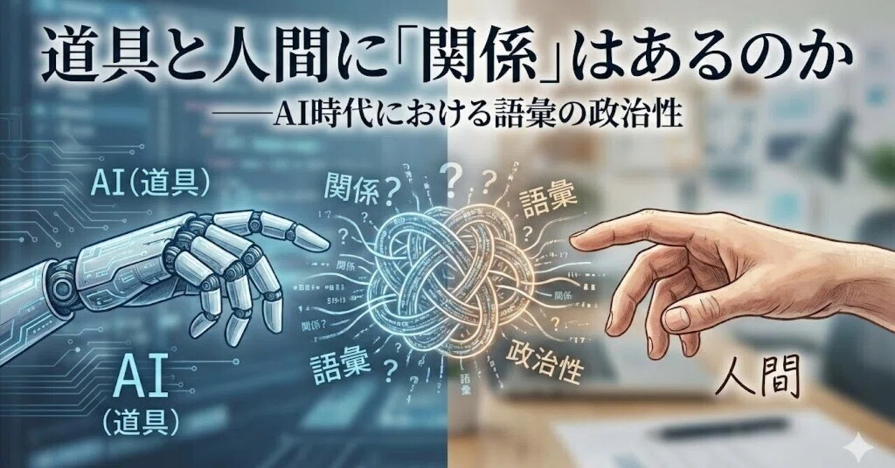 道具と人間に「関係」はあるのか――AI時代における語彙の政治性｜クルーモ