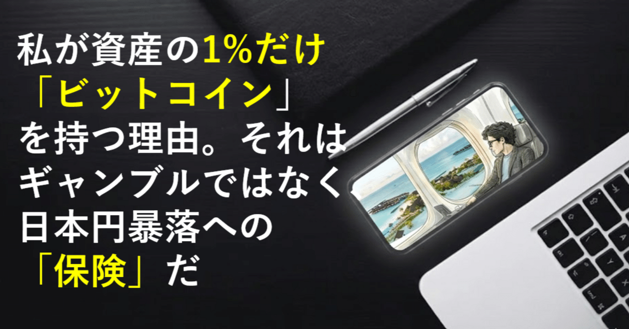 私が資産の1%だけ「ビットコイン」を持つ理由。それはギャンブルではなく、日本円暴落への「保険」だ｜ハック | サラリーマン生存戦略家