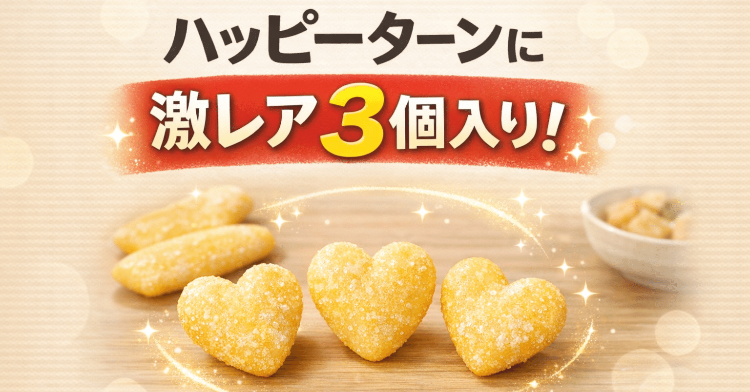 🎉【激レア】ハッピーターンに“ハートが3つ”入っていました