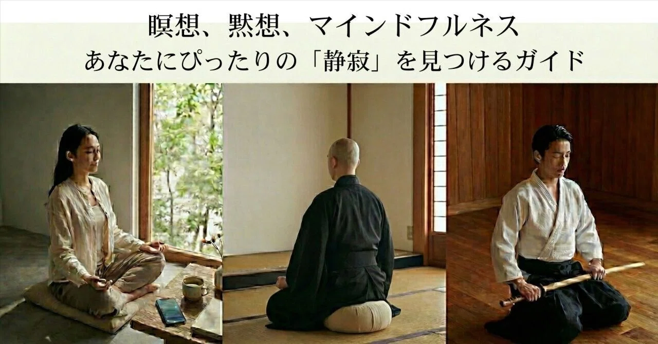 瞑想」「黙想」「マインドフルネス」何が違うの？ あなたにぴったりの