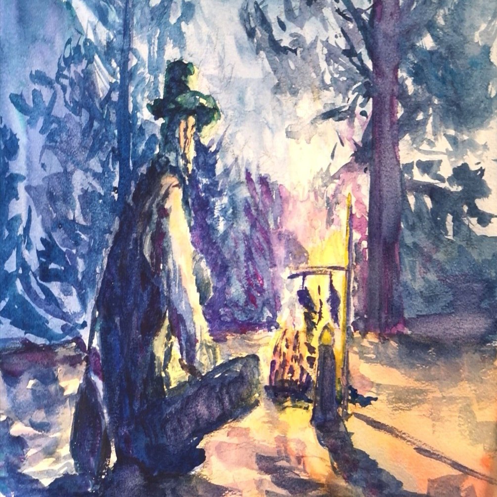 安息の焚き火」 水彩画制作ノート 第1話｜ew_art_room