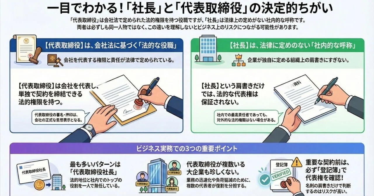 社長と代表取締役の違いとは？法的根拠から実務上の使い分けまで徹底解説｜未来共創コミュニティ