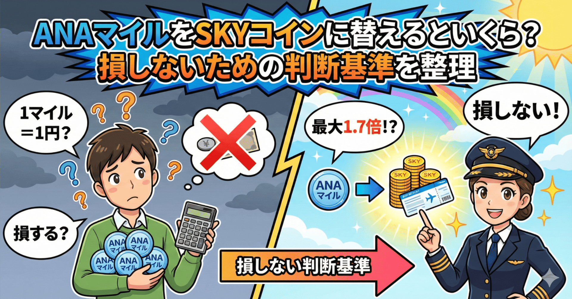 ANAマイルをSKYコインに替えるといくら？損しないための判断基準を整理｜おきとら