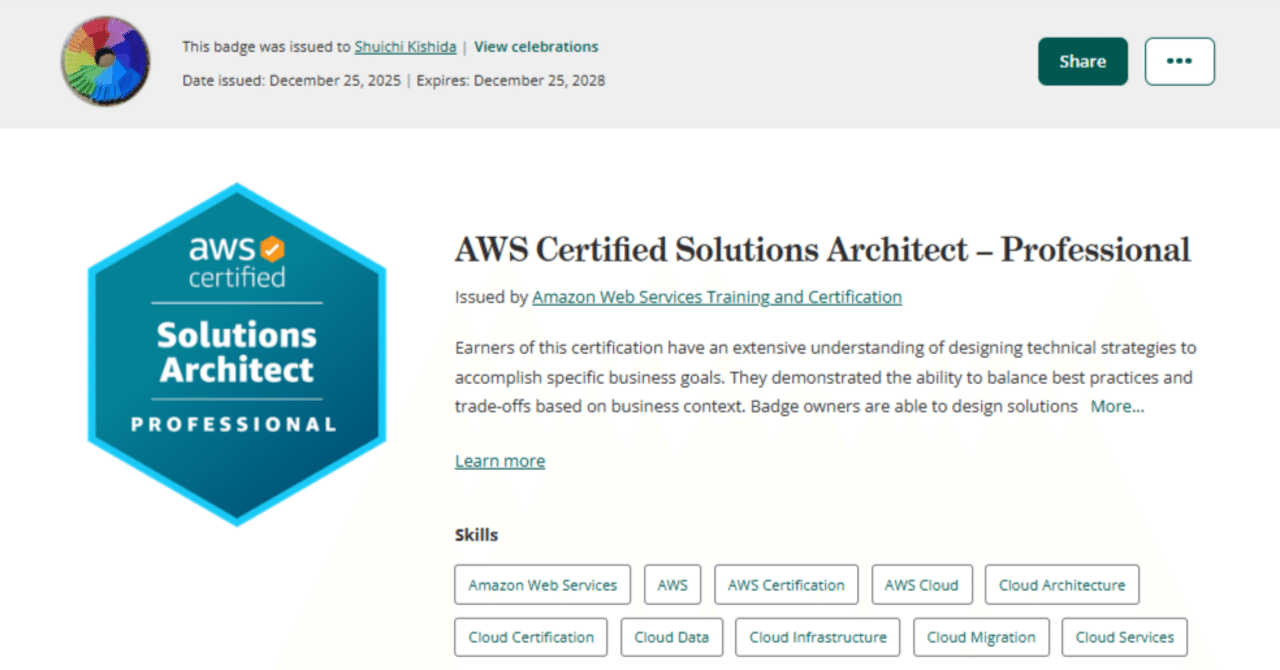 AWS Certified Solutions Architect - Professional (SAP-C02) を受験